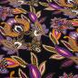 Preview: Fabric viscose jersey with floral pattern design black purple orange beige pink white dress fabric