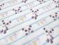Preview: Stoff Baumwolle Jersey mit Panda Bär Streifen Design weiss blau schwarz bunt Kinderstoff Kleiderstoff