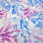 Preview: Stoff Baumwolle Satin Stretch Blumenmuster Design weiß blau pink rosa Kleiderstoff Hosenstoff Kostümstoff