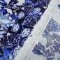 Preview: Fabric viscose blouse fabric with flower blossom design blue white royal blue navy dress fabric
