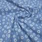 Preview: Fabric vintage cotton with flowers blossoms scattered flower design jeans blue white dress fabric blouse fabric decorative fabric