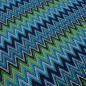 Preview: Fabric knitted jersey zig zag design turquoise navy blue white yellow green colorful dress fabric children's fabric