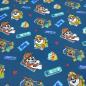 Preview: Fabric cotton jersey Paw Patrol Chase Marshall Rubble petrol blue colorful license fabric children's fabric clothing fabric