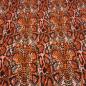 Preview: Stoff Viskose Jersey mit Schlangen Tierprint Design orange rosa schwarz braun bunt Kleiderstoff