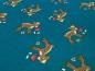 Preview: Fabric cotton jersey deer fawn flower design petrol brown red colorful children's fabric dress fabric