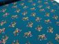 Preview: Fabric cotton jersey deer fawn flower design petrol brown red colorful children's fabric dress fabric