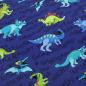 Preview: Fabric cotton jersey dinosaurs dinosaurs royal blue turquoise green colorful children's fabric dress fabric by the meter