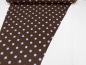 Preview: Stoff Alpenfleece Sweatshirtstoff Punkte Pünktchen Design braun hellblau Kleiderstoff Hoodiestoff Kinderstoff​