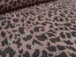 Preview: Fabric knitted fabric jacquard leopard design old pink black silver lurex dress fabric