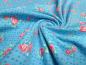 Preview: Fabric cotton jersey flowers roses dots design turquoise blue pink red green colorful dress fabric children's fabric