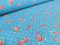 Preview: Fabric cotton jersey flowers roses dots design turquoise blue pink red green colorful dress fabric children's fabric