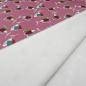 Preview: Stoff Alpenfleece Sweatshirtstoff mit retro vintage Blumendesign rosa weiß rot gelb grau petrol Kleiderstoff Hoodiestoff