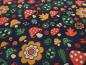 Preview: Fabric sweatshirt fabric with alpine fleece off side with mushrooms toadstool flowers design blue red green orange colorful children's fabric clothing fabric hoodie fabric