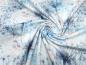 Preview: Fabric cotton jersey with dandelion flowers design white turquoise blue colorful dress fabric children's fabric