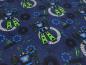 Preview: Fabric cotton jersey Robots robots design blue green gray colorful children's fabric dress fabric