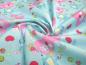 Preview: Stoff Baumwolle Popeline Patchwork Elefanten Hasen blau rosa bunt Kinderstoff Kleiderstoff
