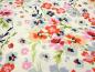 Preview: Stoff Viskose Jersey Blumenmuster Design vanille rot rosa grau orange bunt Kleiderstoff Kinderstoff
