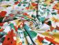 Preview: Fabric viscose jersey floral design white green yellow orange taupé floral dress fabric children's fabric