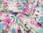 Preview: Fabric viscose jersey flowers design wool white turquoise pink green brown dress fabric kids fabric