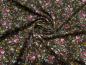 Preview: Fabric viscose jersey with flowers scattered design brown bordeaux olive ocher white dress fabric