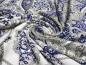 Preview: Fabric viscose jersey with flowers ornaments design white gray blue dress fabric