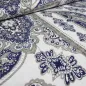 Preview: Fabric viscose jersey with flowers ornaments design white gray blue dress fabric