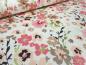 Preview: Stoff Viskose Jersey Blumen Design wollweiß grün braun beige koralle apriko Kleiderstoff
