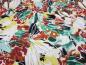 Preview: Stoff Viskose Jersey Blumen Abstrakt Design ecrú grün braun gelb rot bunt Kleiderstoff