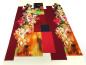 Preview: Stoff Jersey Stoffpanel 95 cm Blumen Ranken Design vanille rot grün bunt Kleiderstoff