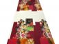 Preview: Stoff Jersey Stoffpanel 95 cm Blumen Ranken Design vanille rot grün bunt Kleiderstoff