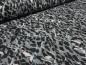 Preview: Stoff Feinstrick Jacquard Abstrakt Design schwarz weiß grau petrol Kleiderstoff