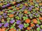 Preview: Stoff Viskose Jersey Blumen Rosen Design braun grün orange lila Kleiderstoff