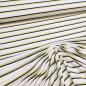 Preview: Fabric light cotton jersey lurex stripes horizontal striped white yellow navy blue silver dress fabric children's fabric
