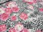 Preview: Stoff Viskose Jersey Blumen Rosen Abstrakt Design rosa grau weiß schwarz gelb Kleiderstoff