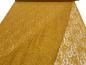 Preview: Stoff Bi-Stretch Spitze Spitzenstoff mit Blumenmuster curry ocker Kleiderstoff