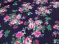 Preview: Viskose Elastik Jersey Blumen Design marine-blau pink grün bunt Kleiderstoff Kinderstoff