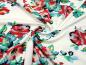 Preview: Stoff Viskose Jersey Blumen Rosen Design wollweiß grün rot rosa gelb blau Kleiderstoff