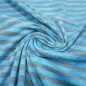 Preview: Fabric cotton jersey with 9 mm batik stripes design gray turquoise-blue striped dress fabric children's fabric