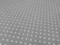 Preview: Stoff 100% Baumwolle Popeline mit 3mm Punkte Pünktchen Design grau weiß Kleiderstoff Blusenstoff Dekostoff
