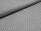 Preview: Stoff 100% Baumwolle Popeline mit 3mm Punkte Pünktchen Design grau weiß Kleiderstoff Blusenstoff Dekostoff
