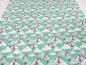 Preview: Fabric cotton jersey with unicorn stars clouds design mint green white colorful children's fabric dress fabric