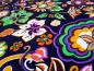 Preview: Stoff Baumwolle Jersey mit Blumenmuster Design marine blau orange grün weiß bunt Kleiderstoff