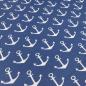 Preview: Fabric Cotton French terry sweatshirt fabric with nautical anchor design blue white children's fabric dress fabric