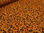 Preview: Stoff Sweatshirtstoff innen weich angerauht mit Tierfellmuster Leopard/Jaguar Design orange grau schwarz Kleiderstoffe Kinderstoffe Hoodiestoffe