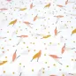 Preview: Stoff 100% Baumwolle Popeline Blätter Punkte Pünktchen Design weiß rot orange curry gelb grün bunt Kleiderstoff Kinderstoff Dekostoff