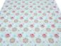 Preview: Stoff Baumwolle Popeline mit Blumen Blüten Design türkis mint pink curry weiß Blusenstoff Kleiderstoff Dekostoff