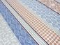 Preview: Stoff 100% Baumwolle Popeline mit Streifen Ornamente Design weiß blau grau terracotta Kleiderstoff Blusenstoff Dekostoff