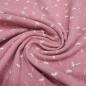Preview: Stoff 100% Baumwolle Musselin Double Gauze Pusteblume Design rosa weiß Blusenstoff Spucktuch Kinderstoff