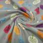 Preview: Fabric cotton jersey circles dots trees design taupé curry orange red blue colorful children's fabric dress fabric