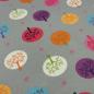 Preview: Fabric cotton jersey circles dots trees design taupé curry orange red blue colorful children's fabric dress fabric